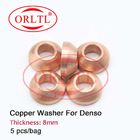 ORLTL Tapered Copper Sheet Common Rail Injector Copper Sheet 8mm Copper Washer 5pcs/bag for Denso